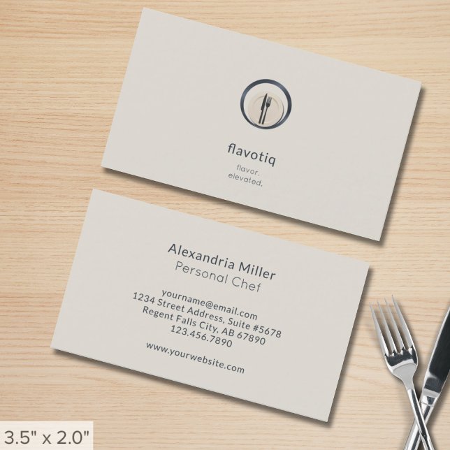 Customizable Catering Personal Chef Restaurant Business Card (Creator Uploaded)
