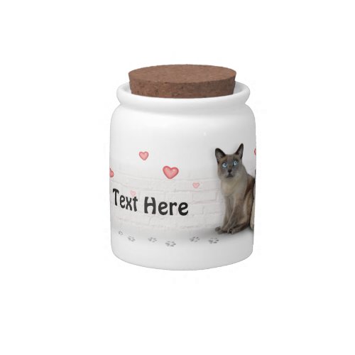 Customizable Cats  Hearts Candy Jar