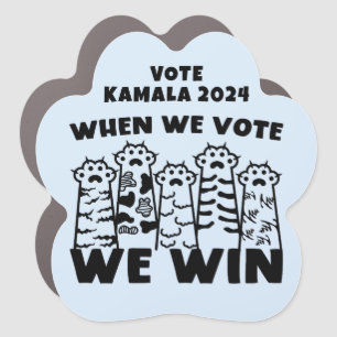 Customizable Cats When We Vote We Win Kamala 2024 Car Magnet