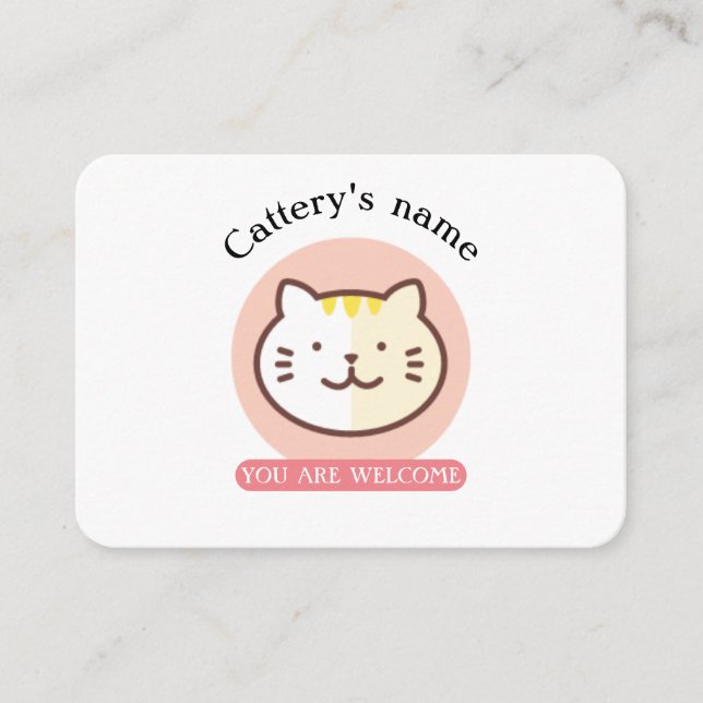 Customizable Cattery Business Card (Front)