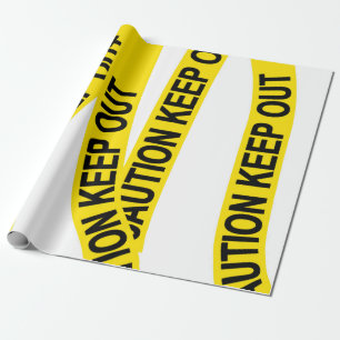 Customizable Caution Keep Out Wrapping Paper