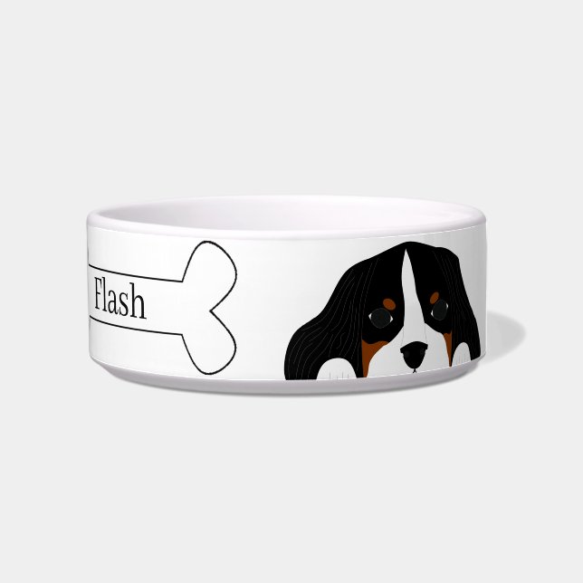 Customizable Cavalier King Charles Spaniel Dog Bowl (Right)