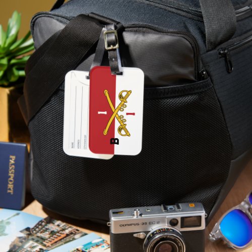 Customizable Cavalry Crossed Sabers Luggage Tag