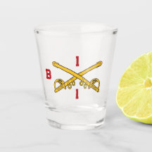 Customizable Cavalry Crossed Sabers Shot Glass
