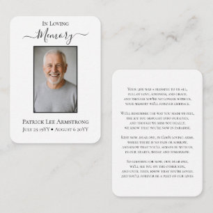 Customizable Celebration of Life Card with Photo