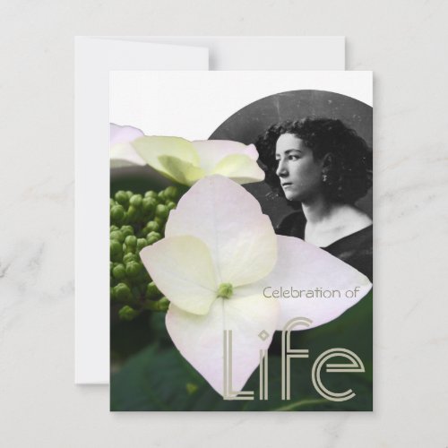 Customizable Celebration of Life with Portrait Invitation