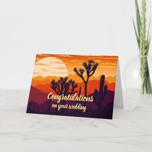 Customizable celebrations wedding desert sunset card