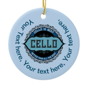 Customizable Cello Best Music Note Circle Ceramic Ornament