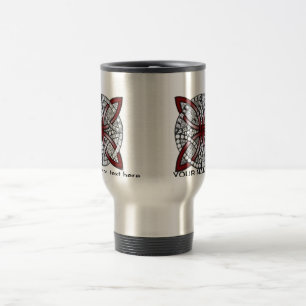 Customizable Celtic Knot Doodle Maroon Red Travel Mug