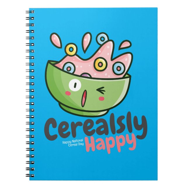 Customizable Cerealsly Happy Notebook (Front)