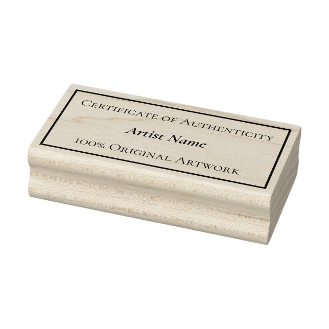 Customizable Certificate of Authenticity Rectangle Rubber Stamp (Stamp)