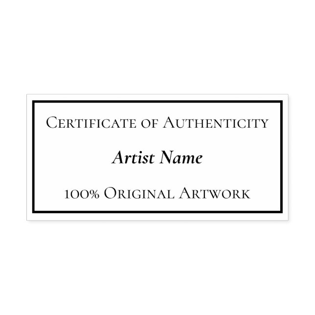 Customizable Certificate of Authenticity Rectangle Self-inking Stamp (Design)