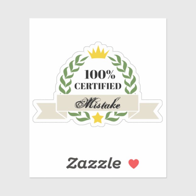 Customizable Certified Mistake Retro Banner Sticker (Sheet)