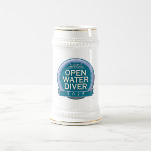 Customizable Certified Open Water Diver Beer Stein