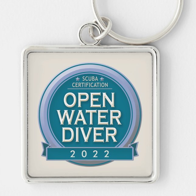 Customizable Certified Open Water Diver Keychain (Front)