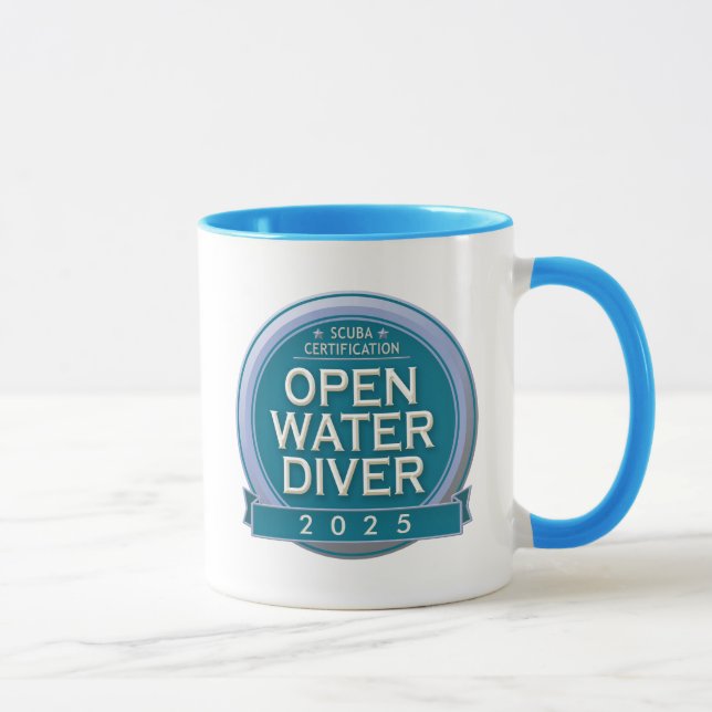 Customizable Certified Open Water Diver Mug (Right)