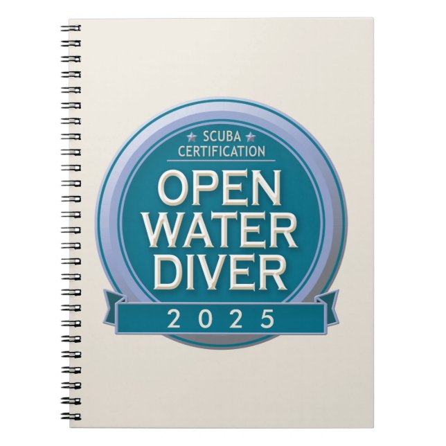 Customizable Certified Open Water Diver Notebook (Front)