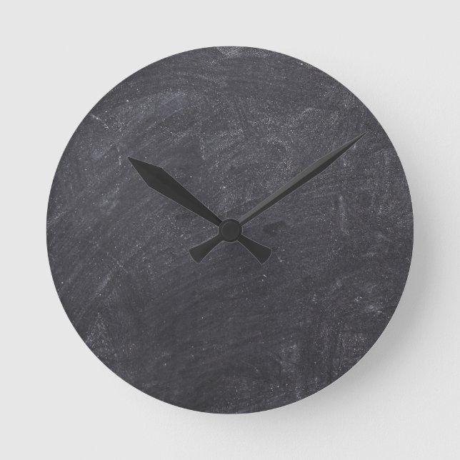 Customizable Chalkboard Background Round Clock (Front)