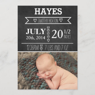 Customizable Chalkboard Birth Announcement