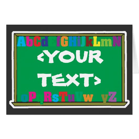 Customizable Chalkboard, <YOURTEXT> Cards (Front Horizontal)