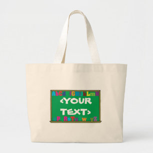 Customizable Chalkboard, <YOURTEXT> Large Tote Bag