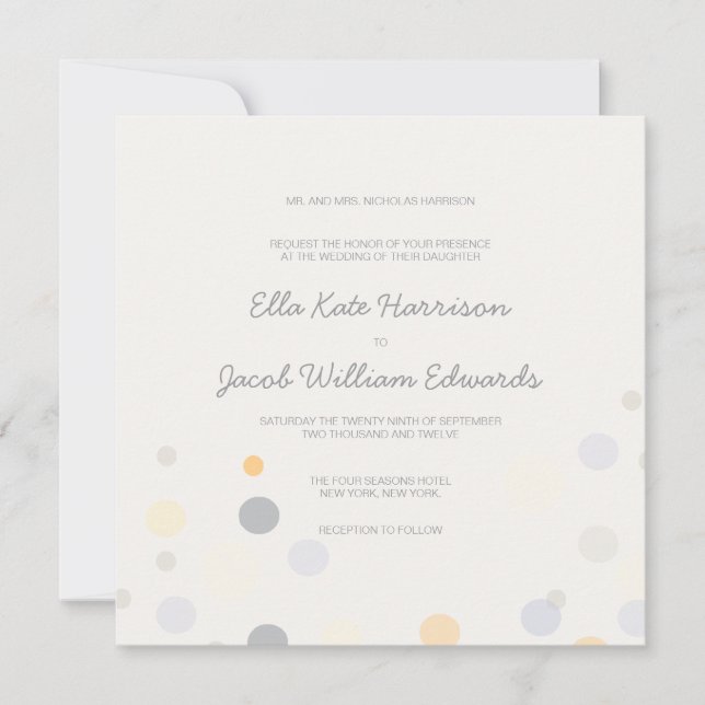 Customizable Champagne Bubbles Wedding Invitation (Front)