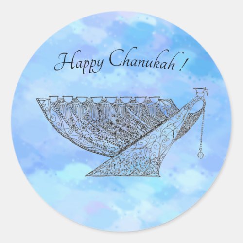 Customizable Chanukah Sticker Small Classic Round Sticker