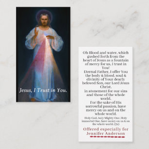 Customizable Chaplet of Divine Mercy Prayer Card