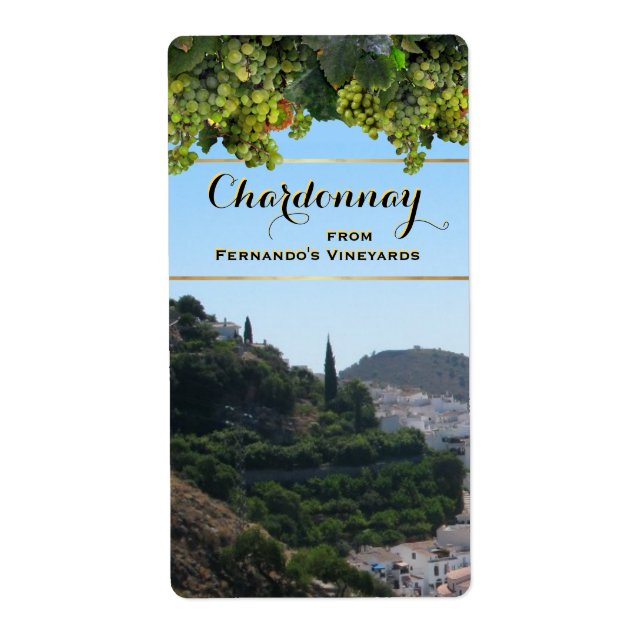 Customizable Chardonnay Wine Label (Front)
