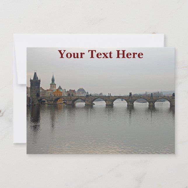 Customizable Charles Bridge, Prague card (Front)