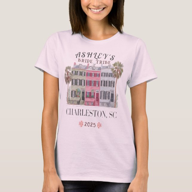 Customizable Charleston Bachelorette Party T-Shirt (Front)