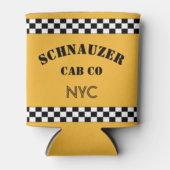 Customizable Checker Cab Can Cooler (Front)