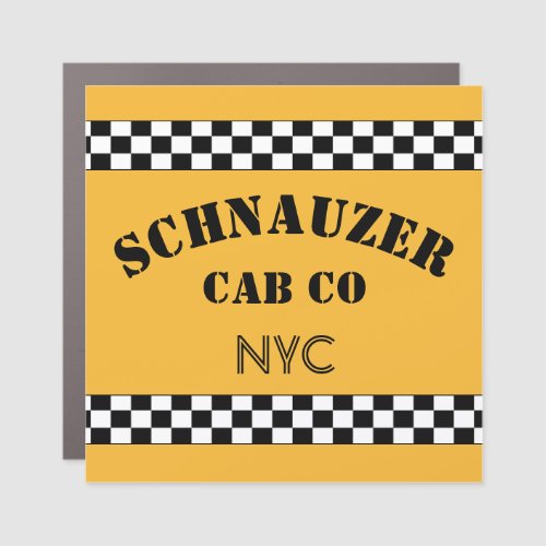 Customizable Checker Cab Car Magnet