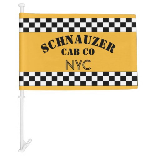 Customizable Checker Cab Checkerboard Car Flag