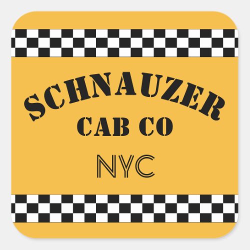 Customizable Checker Cab Square Sticker