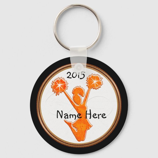Customizable Cheer Party Favors Your Colors, Text Keychain (Front)