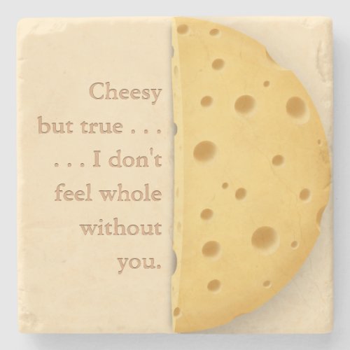Customizable Cheesy Message Charming Cheese Lover Stone Coaster
