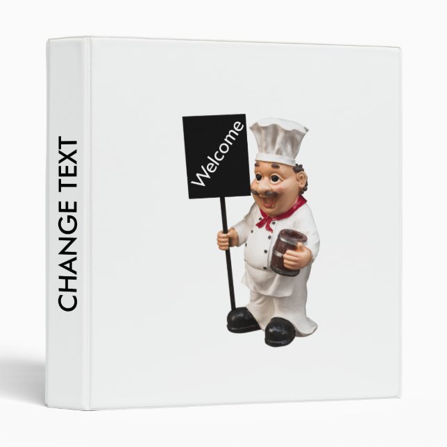 Customizable Chef cook - WELCOME menu card Binder (Front/Spine)