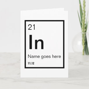 Customizable Chemical Symbol Birthday Card