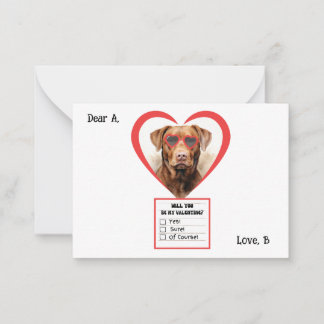 Customizable Chesapeake Bay Retriever Valentine Note Card