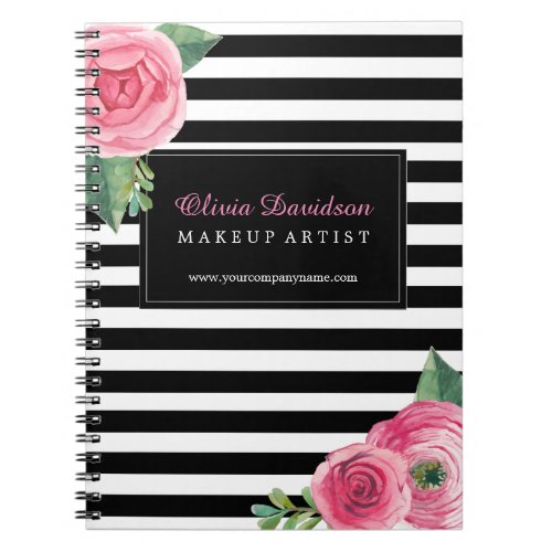 Customizable Chic Pink Roses Note Book