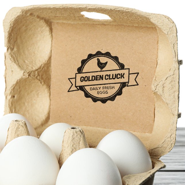 Customizable Chicken Farm Fresh Eggs Rubber Stamp (Creator Uploaded)