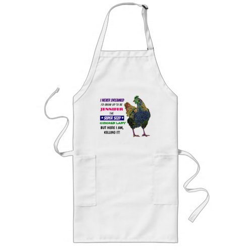 Customizable Chicken Lady _ Long Apron