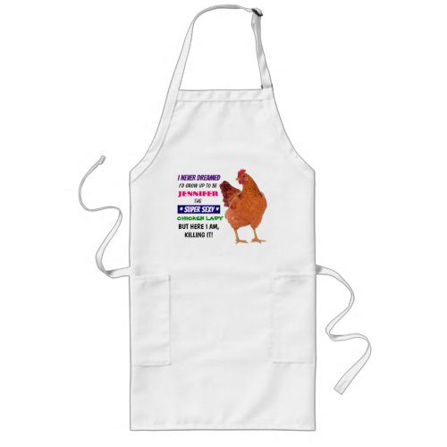 Customizable Chicken Lady _ Long Apron