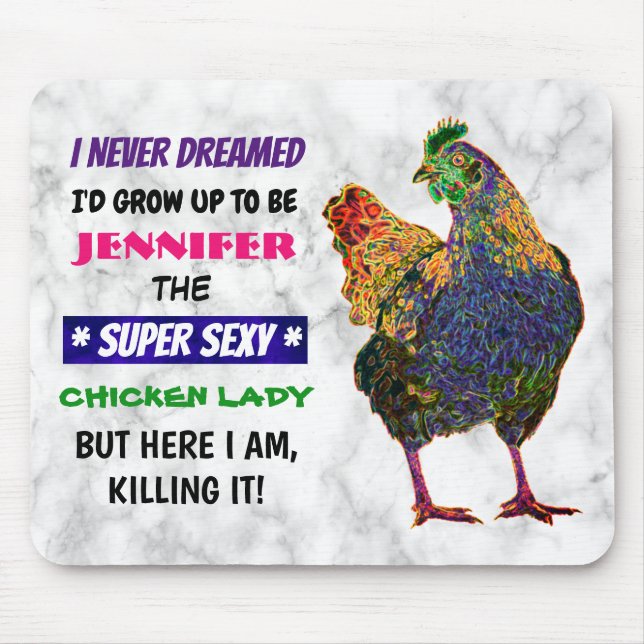 Customizable Chicken Lady - Mouse Pad (Front)