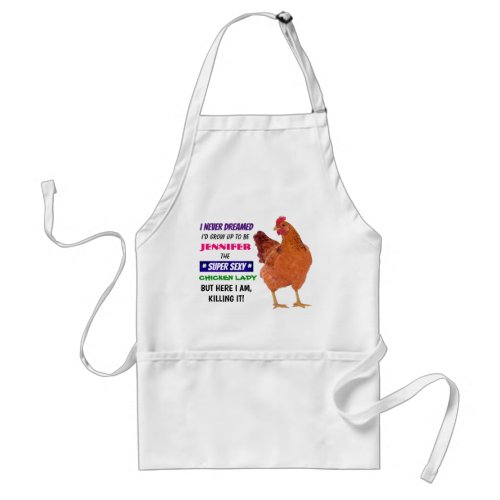 Customizable Chicken Lady _ Standard Apron
