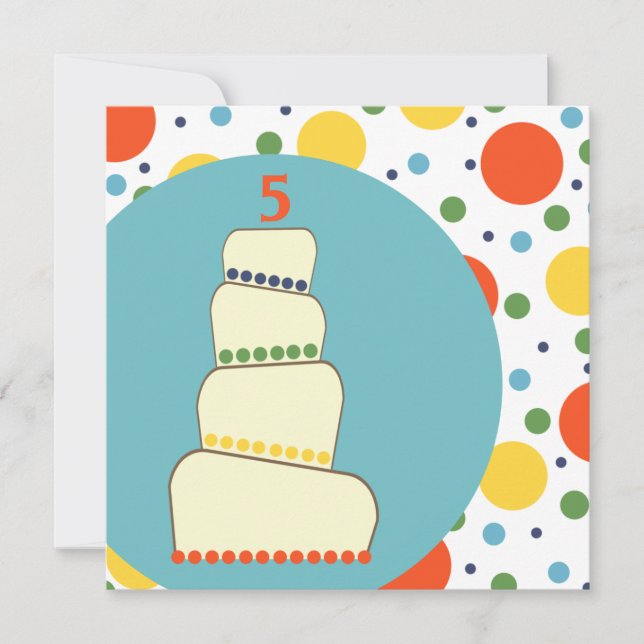 Customizable Child's Birthday Invitation - Dots (Front)
