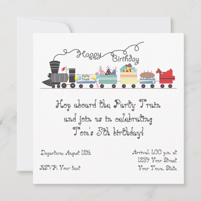 Customizable Child's Birthday Party Invitation (Front)