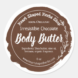 Customizable Chocolate Body Butter Label Handmade