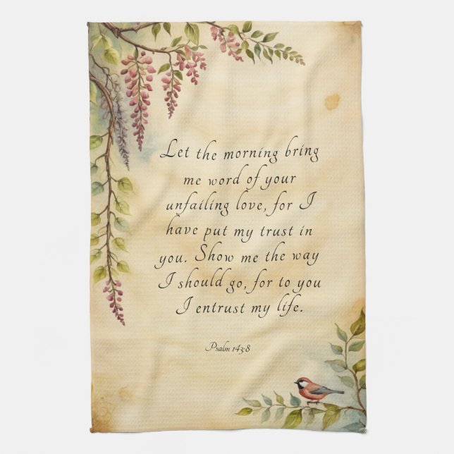 Customizable Christian Bible Verse Art Kitchen Towel (Vertical)